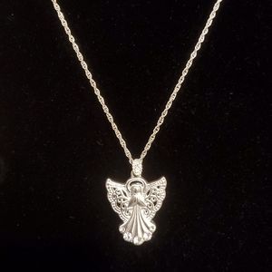 Silver Colored Angel Necklace